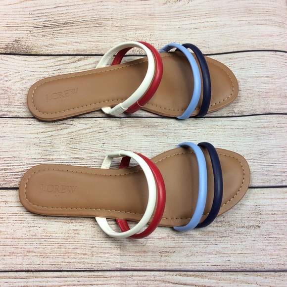 ❗️SOLD❗️J.Crew Red White Blue Strappy Sandal - Picture 2 of 7